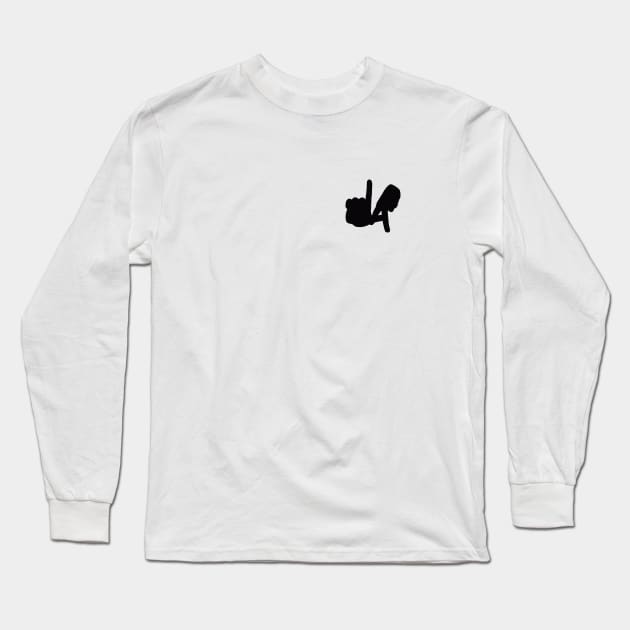 Small LA Hands Silhouette, Black Long Sleeve T-Shirt by Niemand